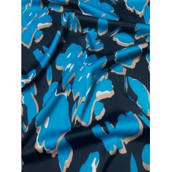 Εμπριμέ Σατεν Silk Touch Fall Flower (Blue)