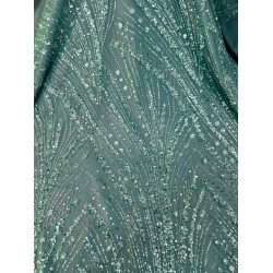 Πολυτελή Δαντέλα Παγιέτας “Icy Mint Waves”