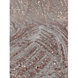 Κεντημένη Δαντέλα Παγιέτας “Blush Champagne Waves”