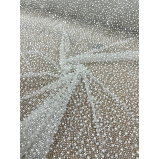 Τούλι Πολυτελείας με Πέρλες & Glitter – Ivory Pearl Sparkle Tulle