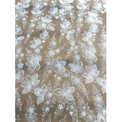 Floral Beaded Sequin Bridal Lace Fabric