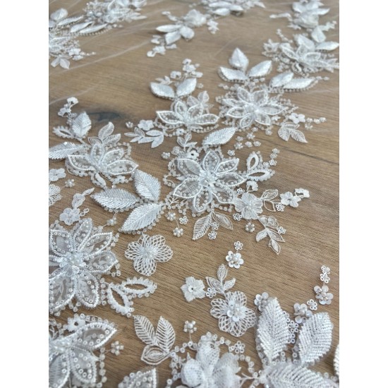 Celeste Aura – 3D Embellished Floral Bridal Lace