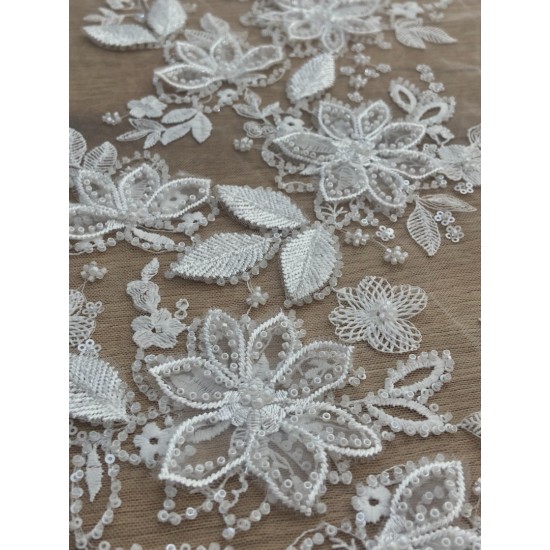 Celeste Aura – 3D Embellished Floral Bridal Lace