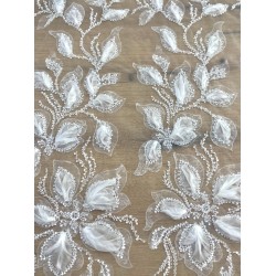 Ivory Petals – 3D Feather Embellished Bridal Lace