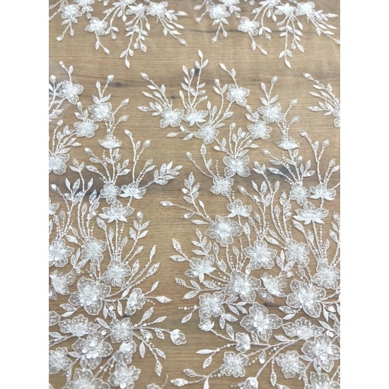 Couture Embellished 3D Floral Lace Tulle