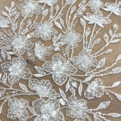 Couture Embellished 3D Floral Lace Tulle
