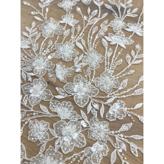 Couture Embellished 3D Floral Lace Tulle