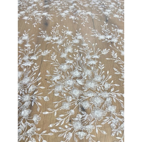 Couture Embellished 3D Floral Lace Tulle