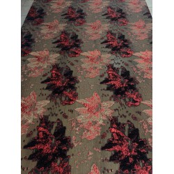 Μπροκάρ Floral Jacquard – Μαύρο, Κόκκινο & Χρυσό