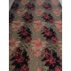 Μπροκάρ Floral Jacquard – Μαύρο, Κόκκινο & Χρυσό