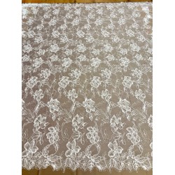 Νυφική Γαλλική Δαντέλα – Floral Embroidered Lace | 3 μέτρα