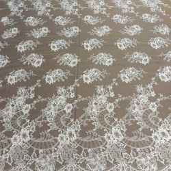 Γαλλική Νυφική Δαντέλα Fleur de Paris με Ανθική Μπορντούρα – Πακέτο 3 Μέτρων