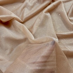 Τούλι Ελαστικό Glitter – Μπεζ